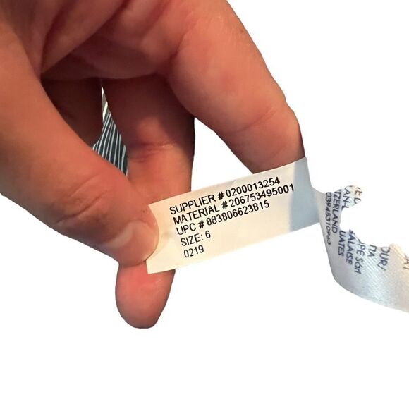 NWT! Chaps blue and white strip faux wrap skirt - Picture 5 of 10